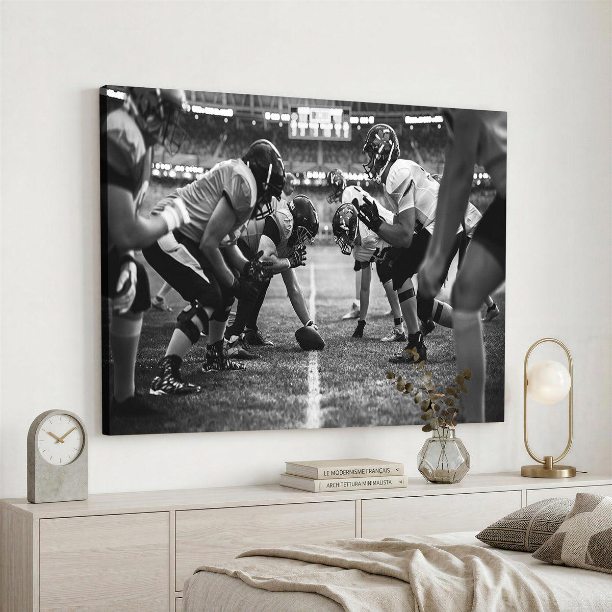 13273-MGV-CV-36X24 - American Football Wall Art Canvas Print Framed Stadium Sport