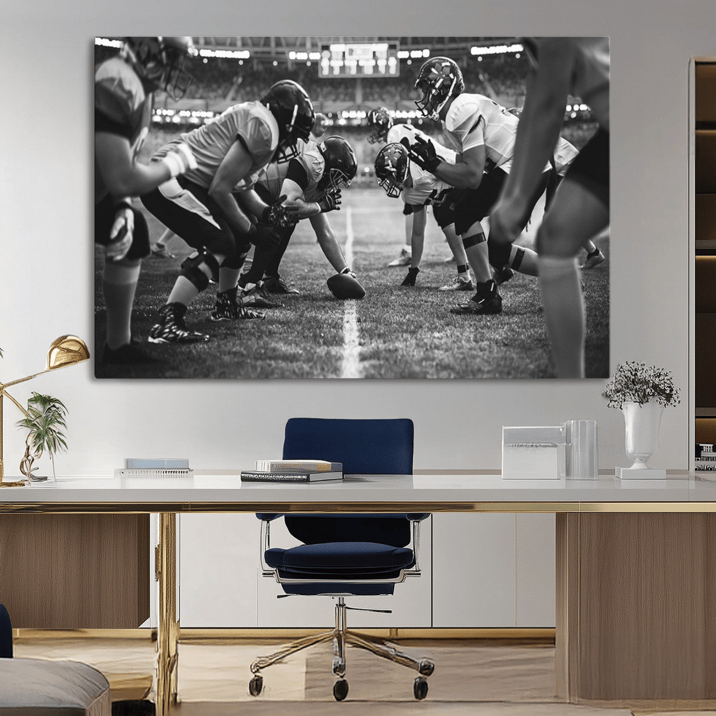 MGV-CV-36X24 - American Football Wall Art Canvas Print, Stadium Sport Wall Art Print