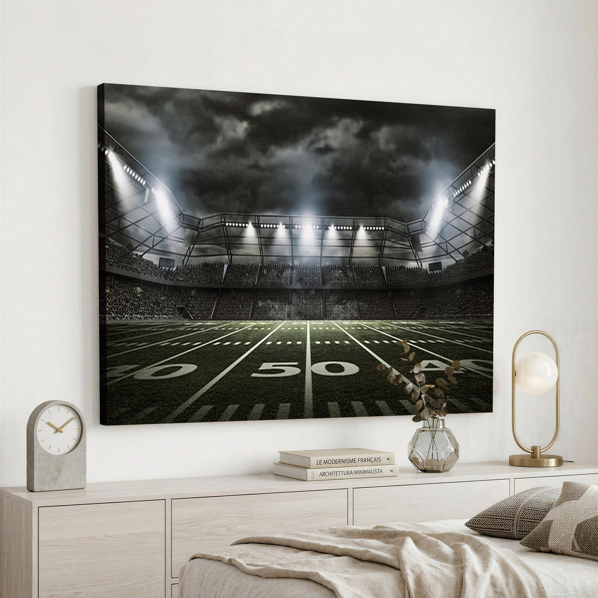 90107-MGV-CV-36X24 - American Football Stadium Wall Art Canvas Print, Stadium Sport Wall Art Print