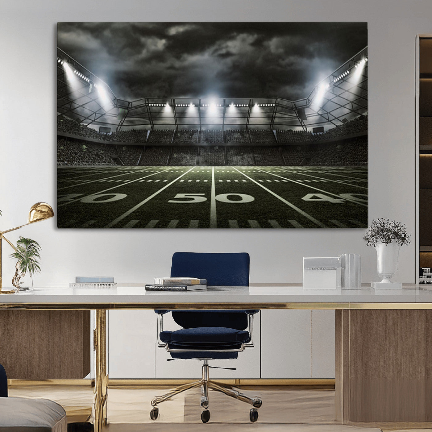MGV-CV-36X24 - American Football Stadium Wall Art Canvas Print, Stadium Sport Wall Art Print