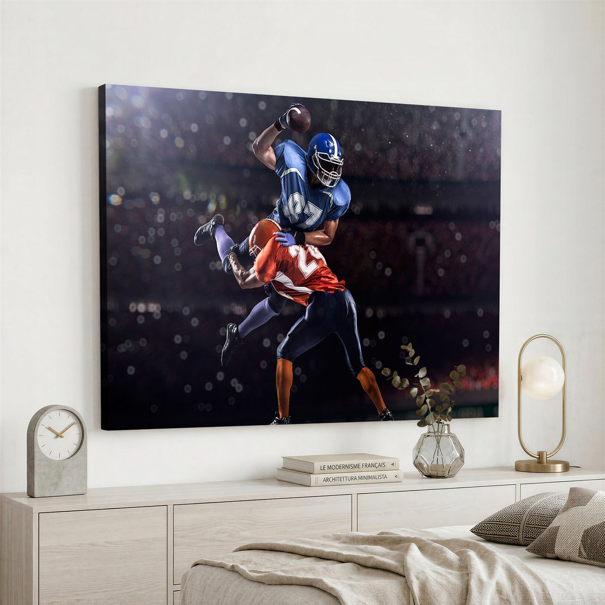 76491-MGV-CV-36X24 - American Football Wall Art Canvas Print, Stadium Sport Wall Art Print
