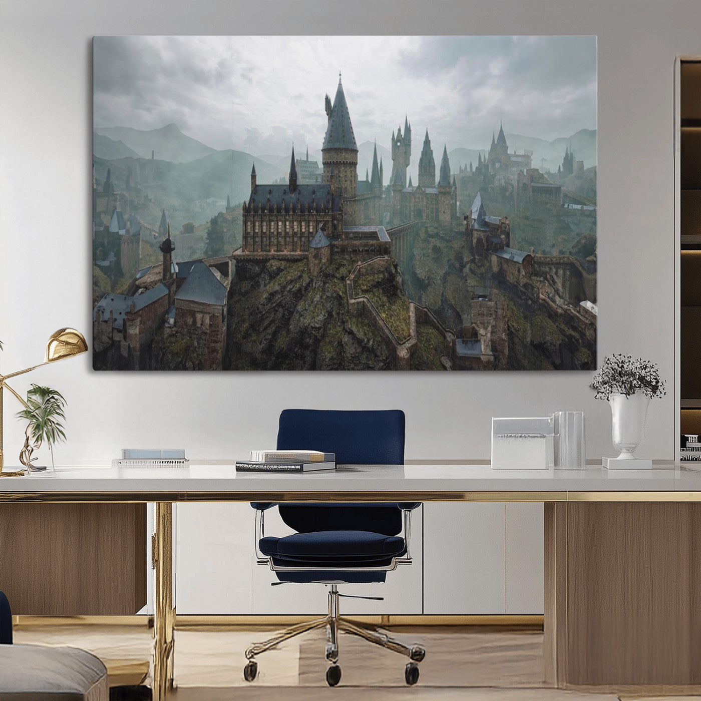 MGV-CV-36X24 - Disney Castle Wall Art Canvas Print, Living Kids Home Room Decor Art Print