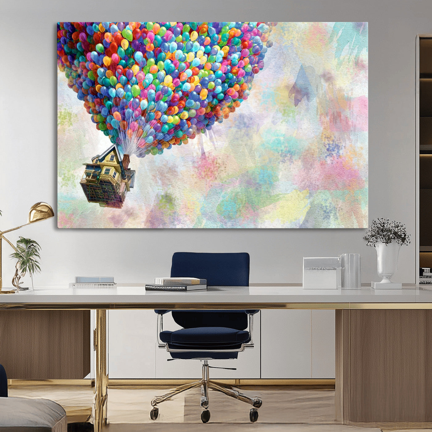 MGV-CV-36X24 - Up Pixar Poster, Look Up Pixar Wall Art, Up Pixar Canvas, Kids Play Game Room Decor Wall Art