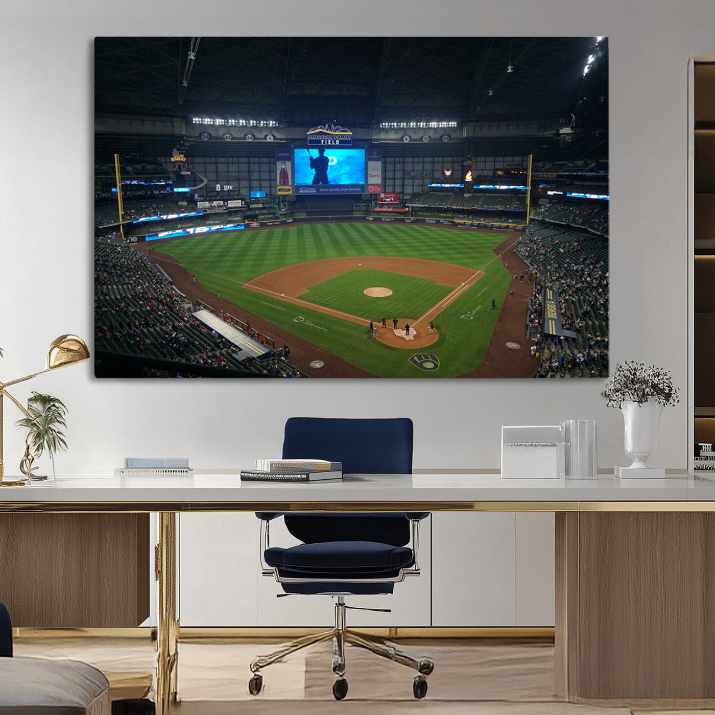 MGV-CV-36X24 - Milwaukee Brewers Baseball Art Print - American Family Field Stadium Wall Art Canvas Print