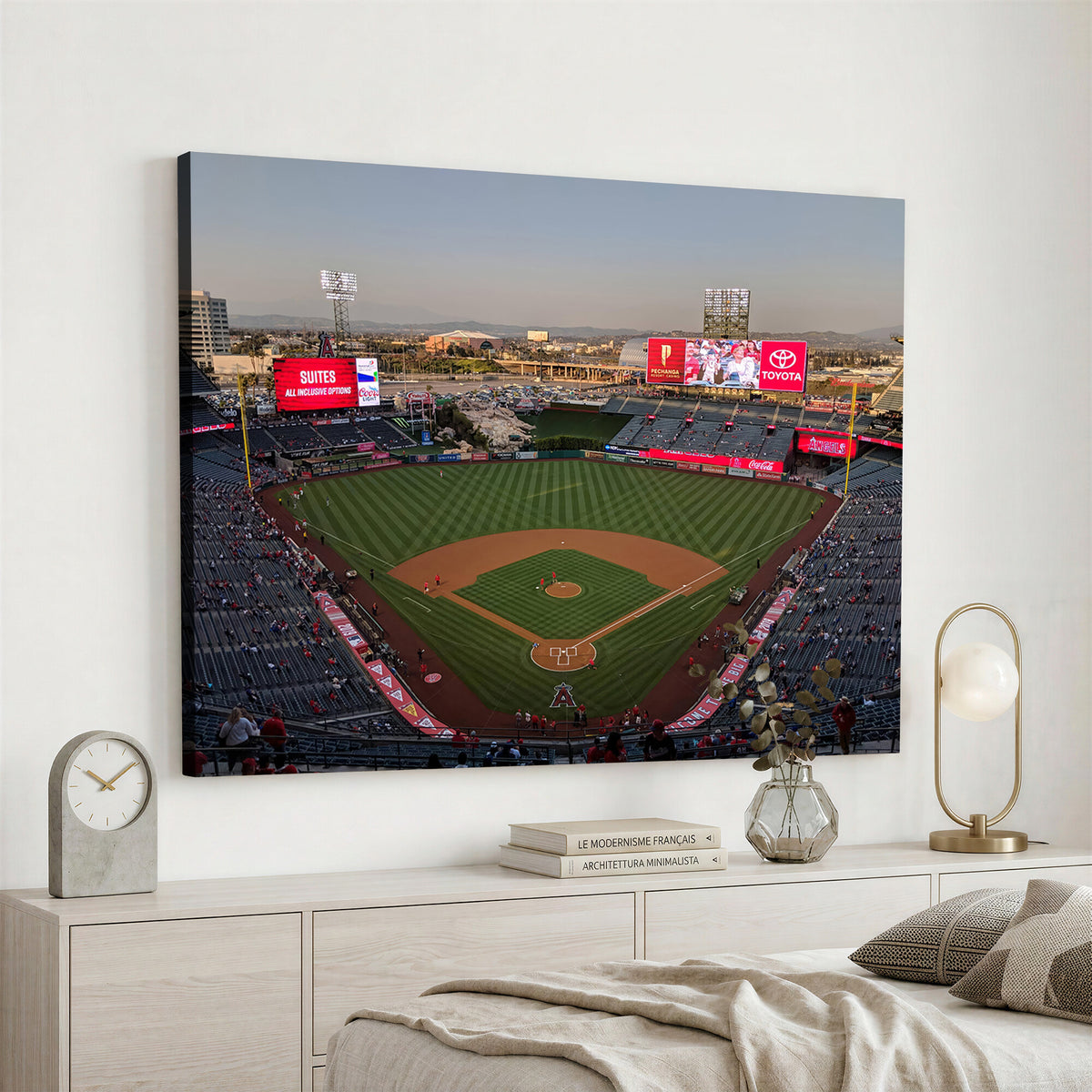 45864-MGV-CV-36X24 - Los Angeles Angels Baseball Canvas Print, Anaheim Angel Stadium Wall Art