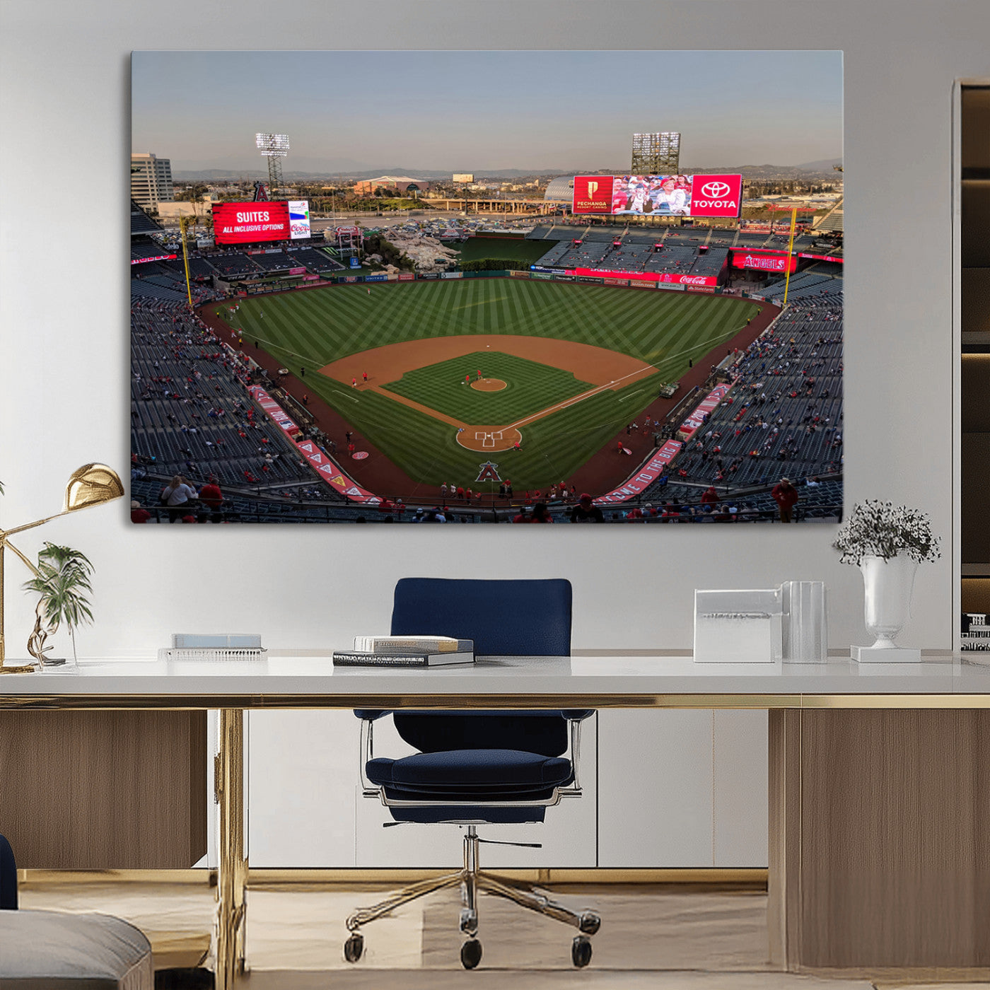 MGV-CV-36X24 - Los Angeles Angels Baseball Canvas Print - Anaheim Angel Stadium Wall Art Canvas Print