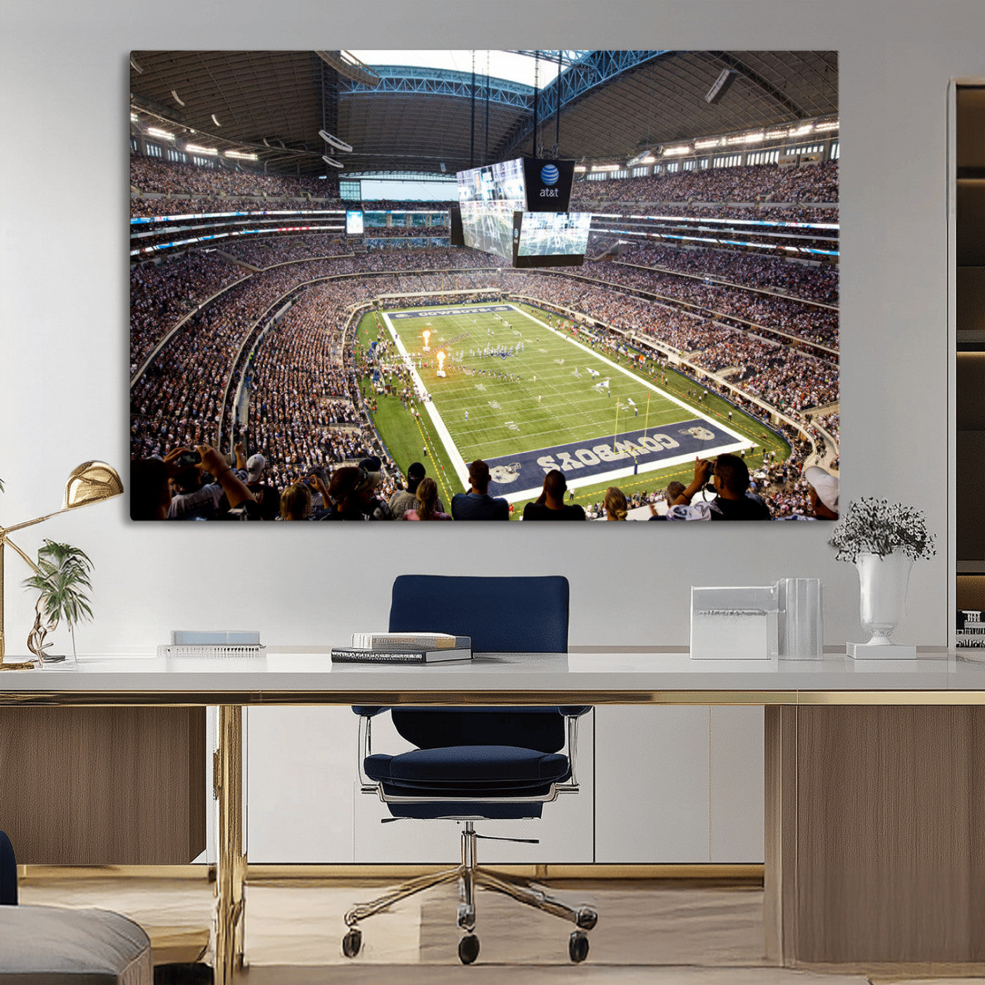 MGV-CV-36X24 - Dallas Cowboys Football Team Print - Arlington AT&T Stadium Wall Art Canvas Print