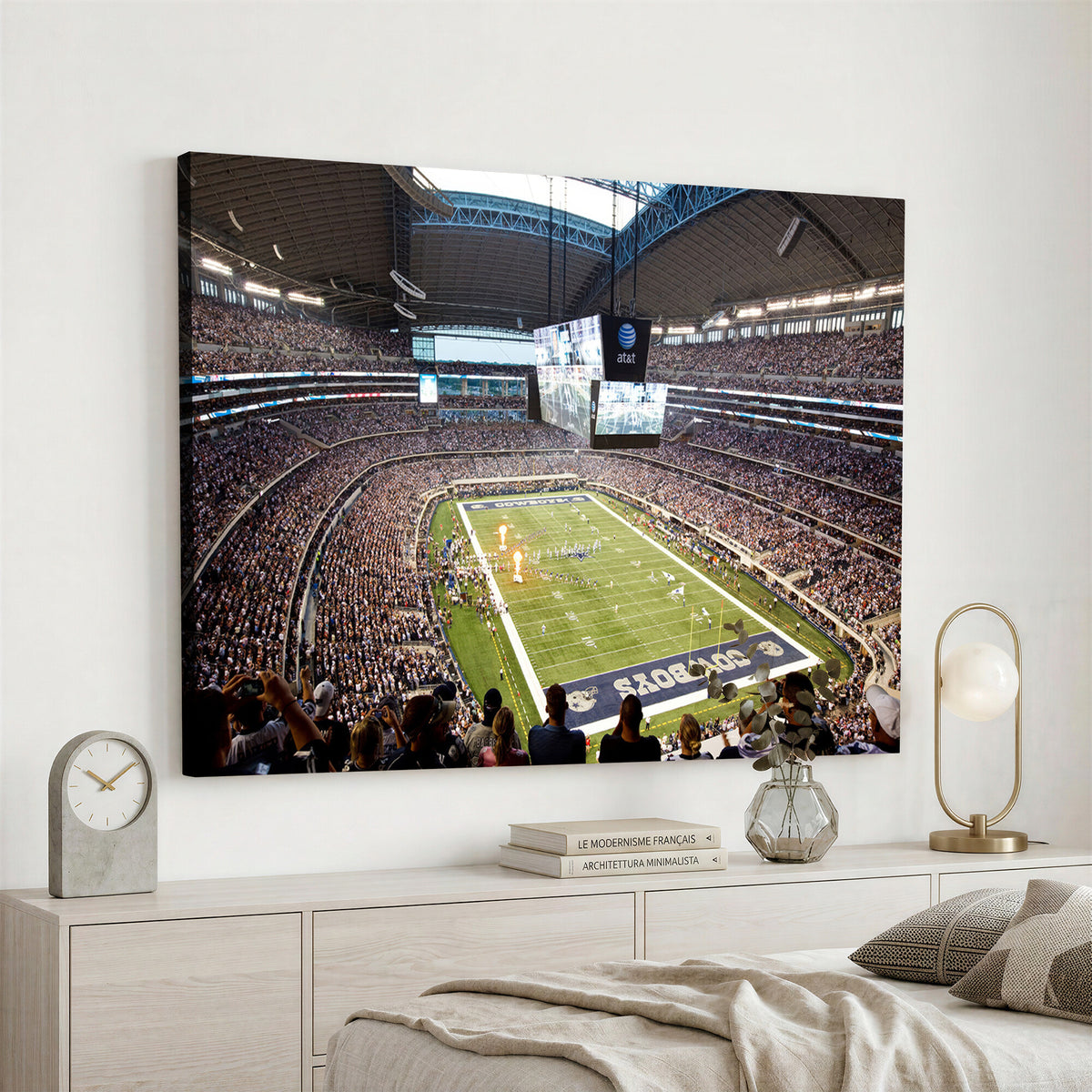 82096-MGV-CV-36X24 - Dallas Cowboys Football Team Print - Arlington AT&T Stadium Wall Art Canvas Print