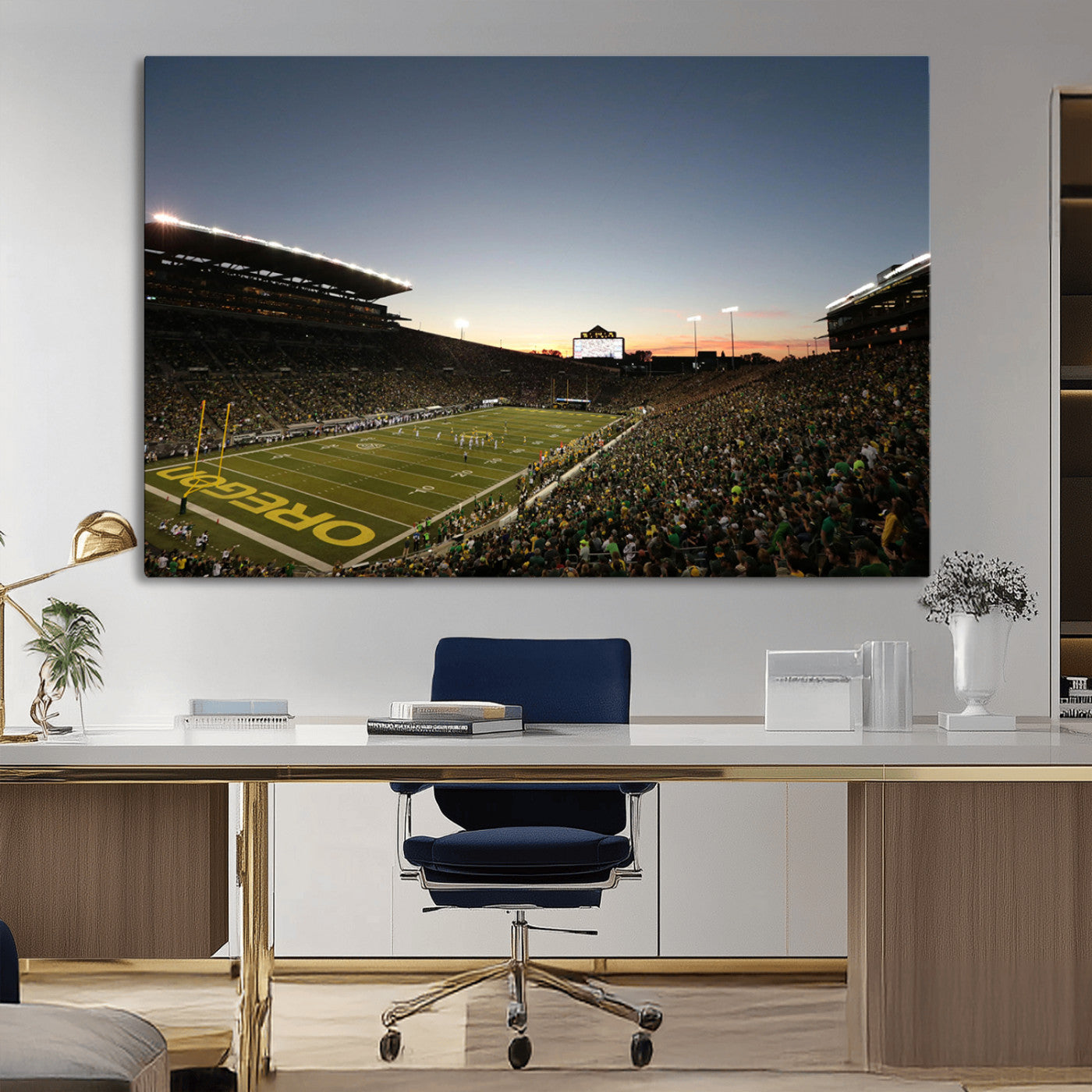 MGV-CV-36X24 - Oregon Ducks Football Team Print - Eugene Autzen Stadium Wall Art Canvas Print