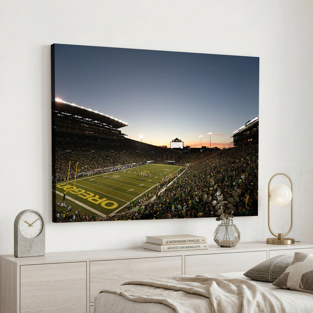 21429-MGV-CV-36X24 - Oregon Ducks Football Team Print - Eugene Autzen Stadium Wall Art Canvas Print