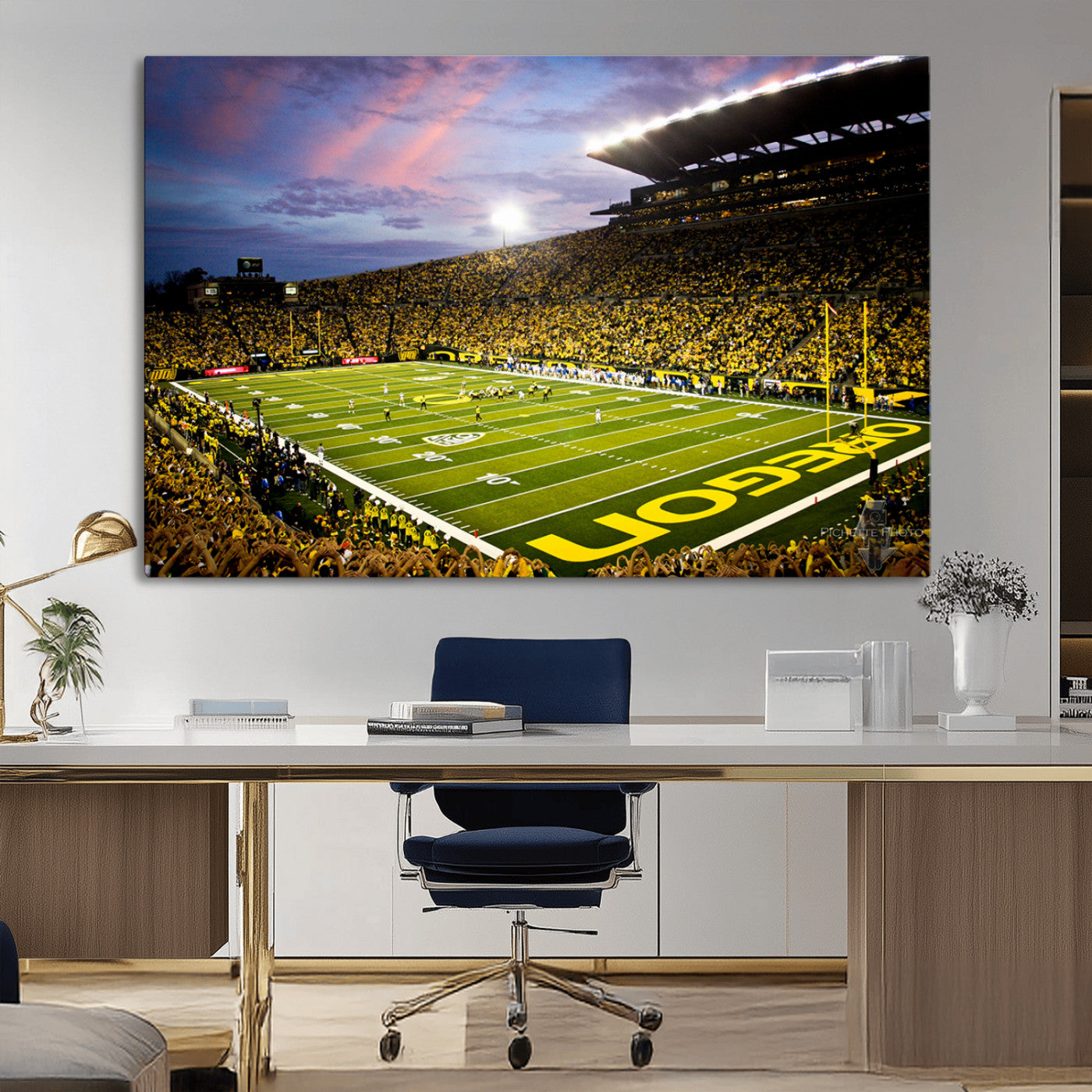 MGV-CV-36X24 - University of Oregon Ducks Football Team Print - Eugene Autzen Stadium Wall Art Canvas Print
