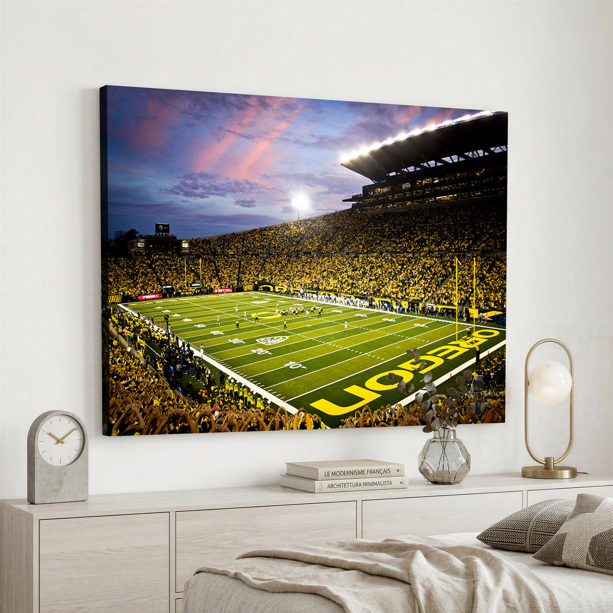 72017-MGV-CV-36X24 - University of Oregon Ducks Football Team Print, Eugene, Framed and Ready to Hang
