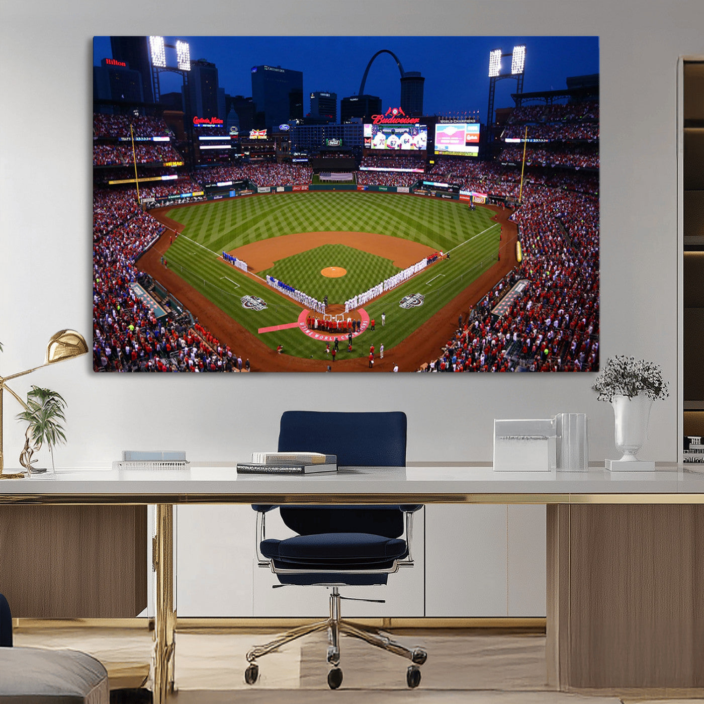 MGV-CV-36X24 - St. Louis Cardinals Baseball Team Print - Busch Stadium Wall Art Canvas Print