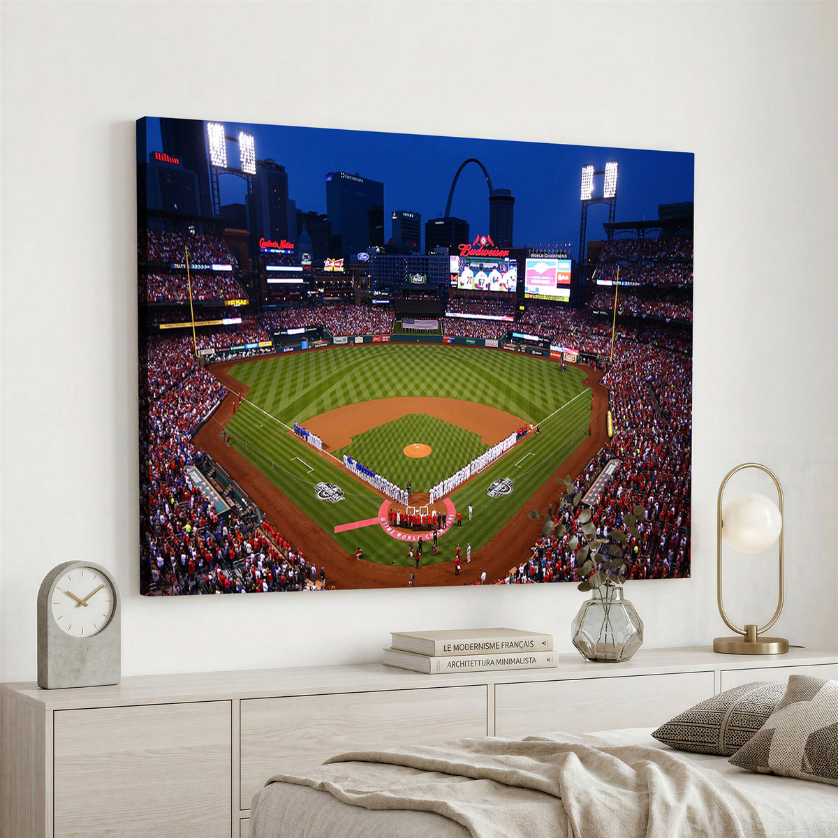 11925-MGV-CV-36X24 - St. Louis Cardinals Baseball Team Print, Busch Stadium Wall Art