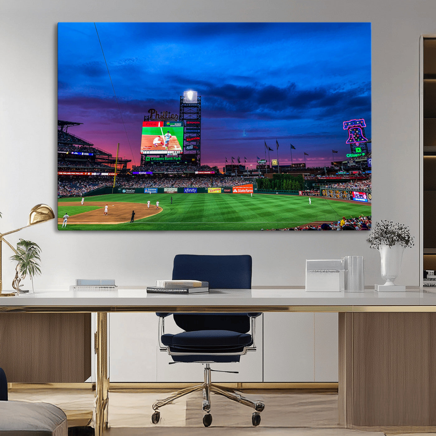 MGV-CV-36X24 - Philadelphia Phillies Baseball Team Print - Philadelphia Citizens Bank Park Stadium Canvas Wall Art