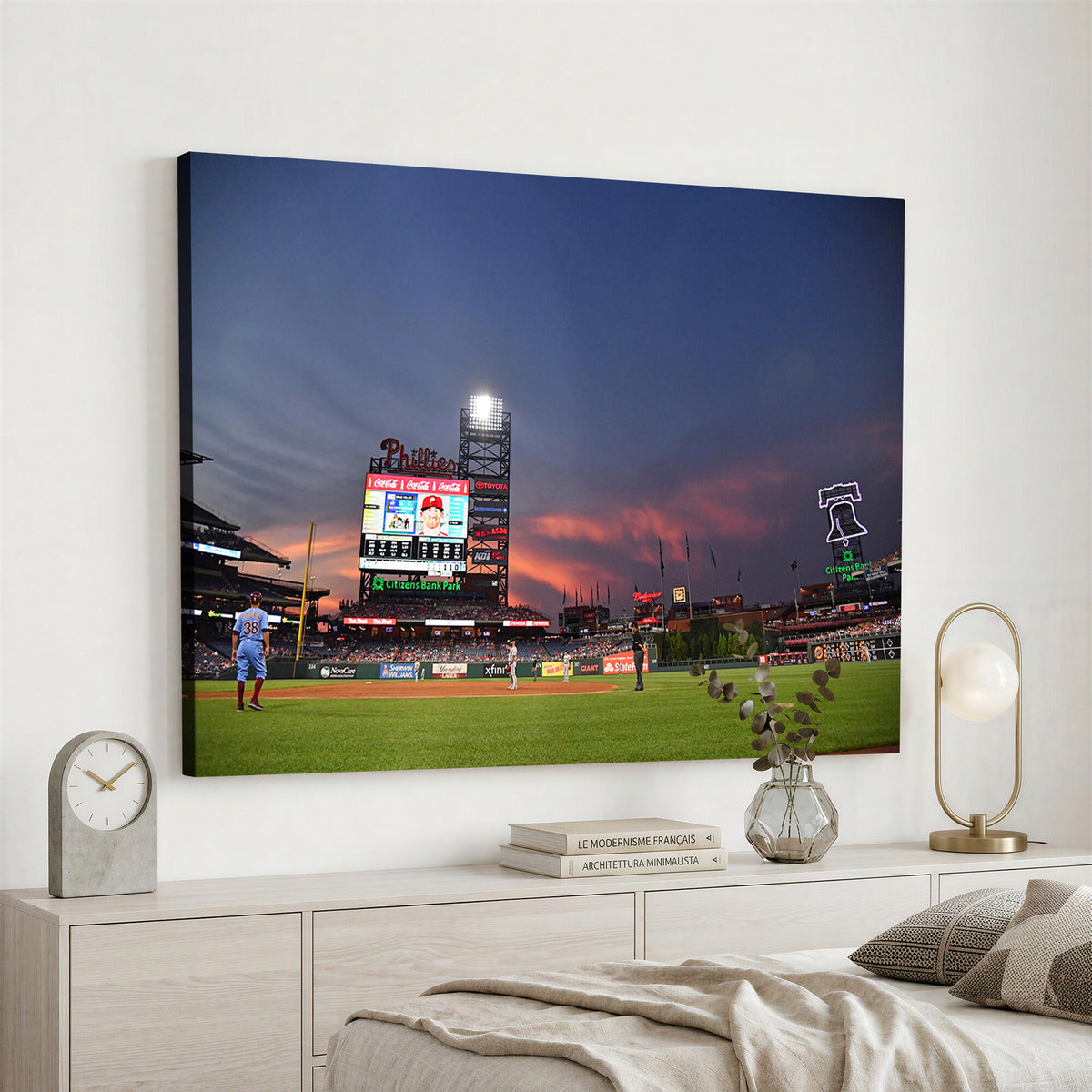 22594-MGV-CV-36X24 - Philadelphia Phillies Baseball Print - Philadelphia Citizens Bank Park Stadium Wall Art, Phillies