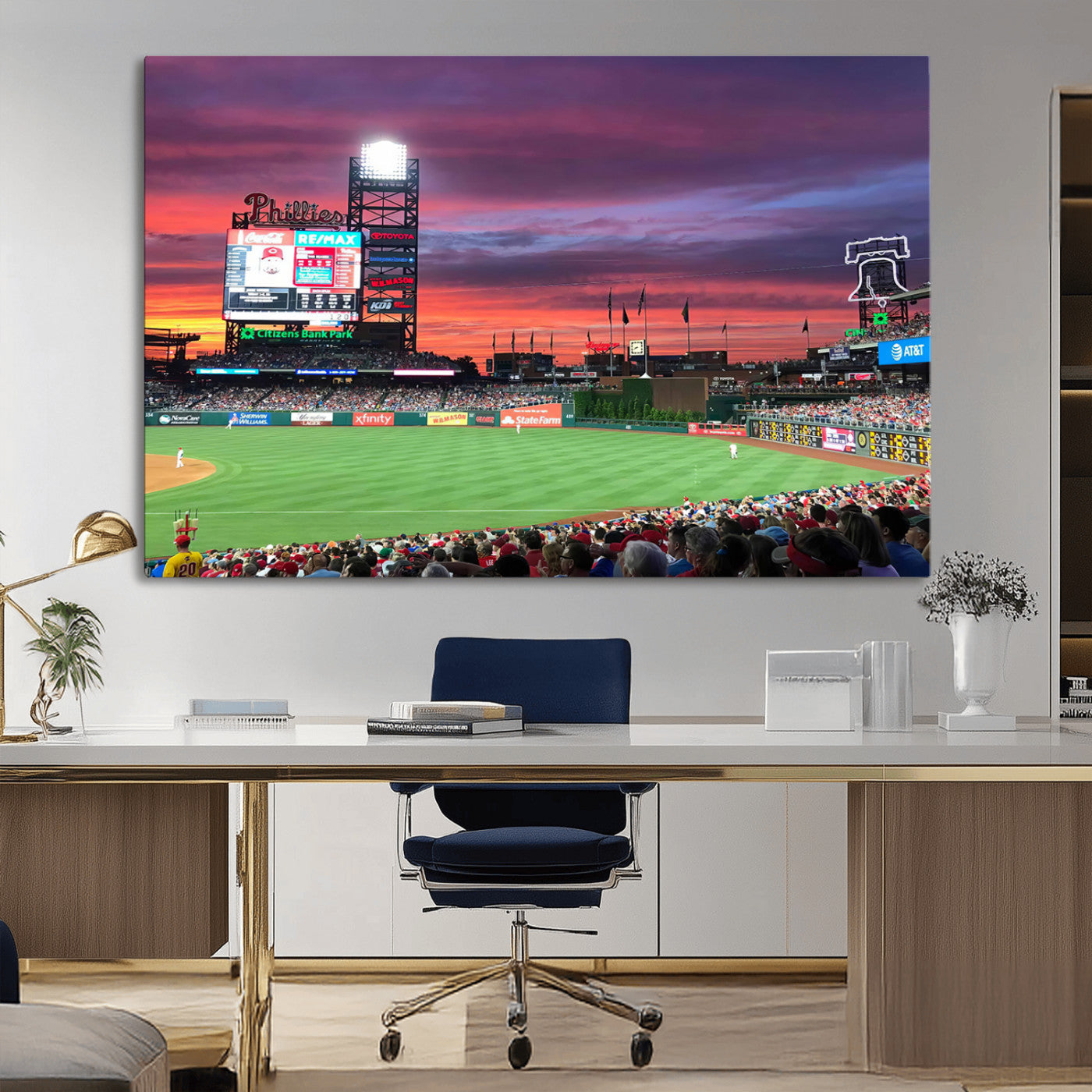 MGV-CV-36X24 - Philadelphia Phillies Baseball Team Print - Philadelphia Citizens Bank Park Stadium Wall Art Canvas