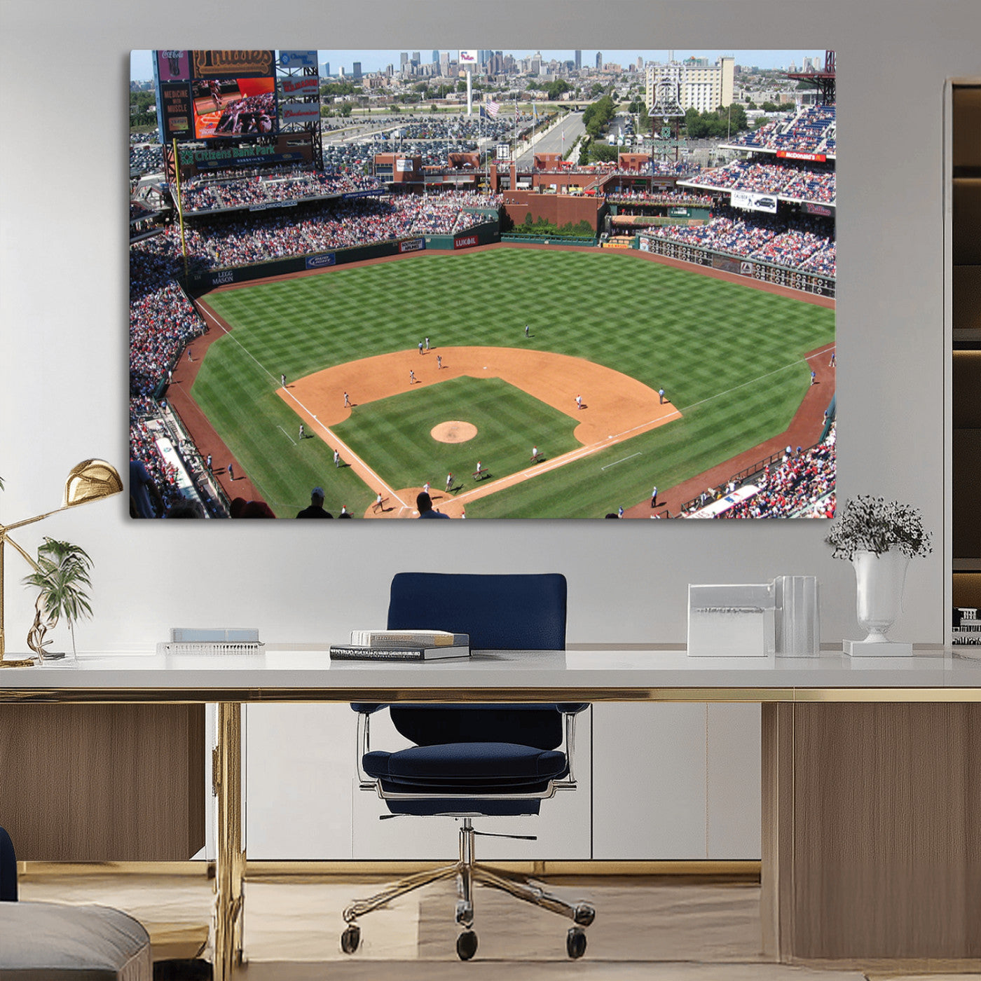 MGV-CV-36X24 - Philadelphia Phillies Baseball Team Print - Philadelphia Citizens Bank Park Stadium Wall Art Canvas