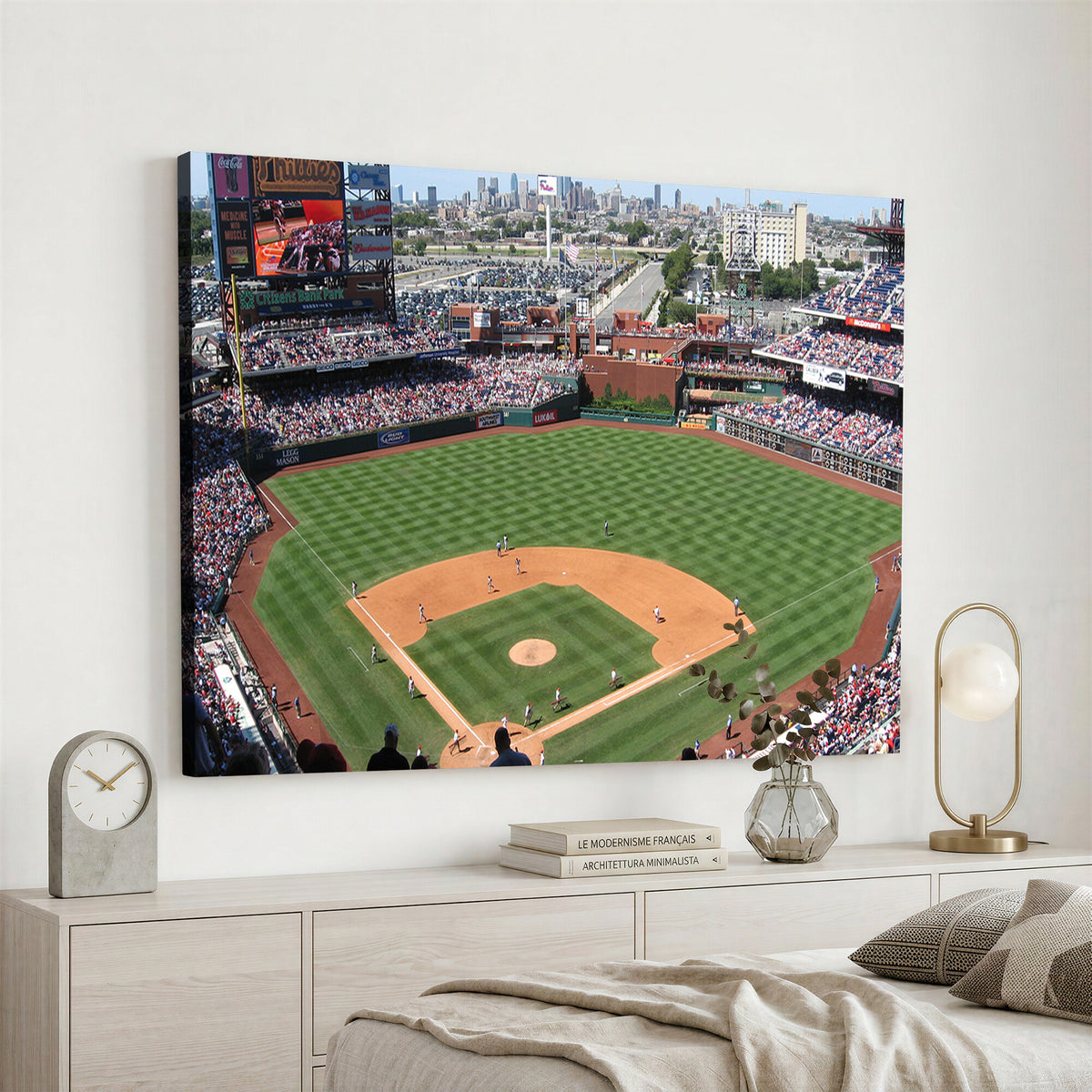 85755-MGV-CV-36X24 - Philadelphia Phillies Baseball Team Print - Philadelphia Citizens Bank Park Stadium Wall Art Canvas