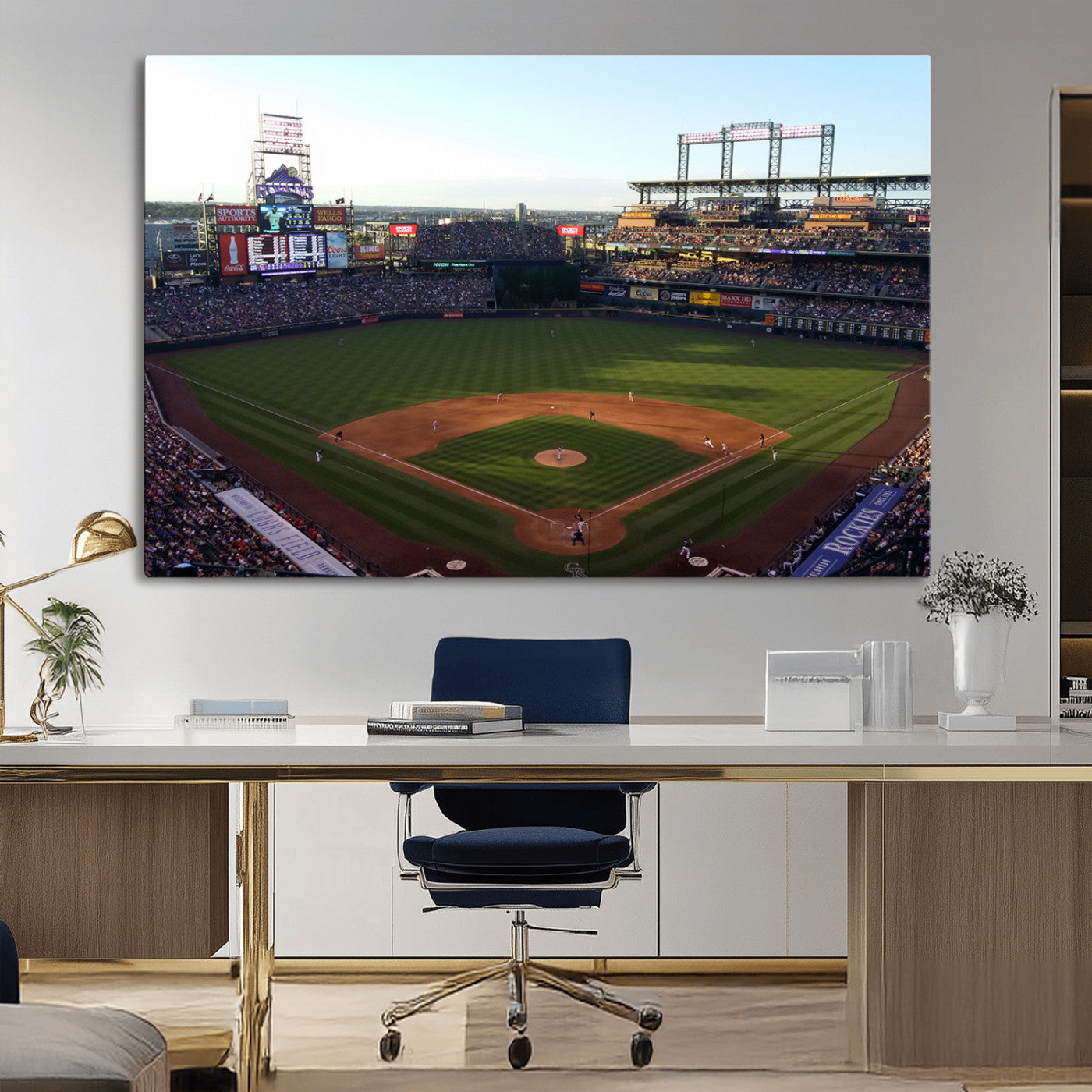 MGV-CV-36X24 - Colorado Rockies Coors Field Wall Art Canvas Print - MLB Baseball Stadium
