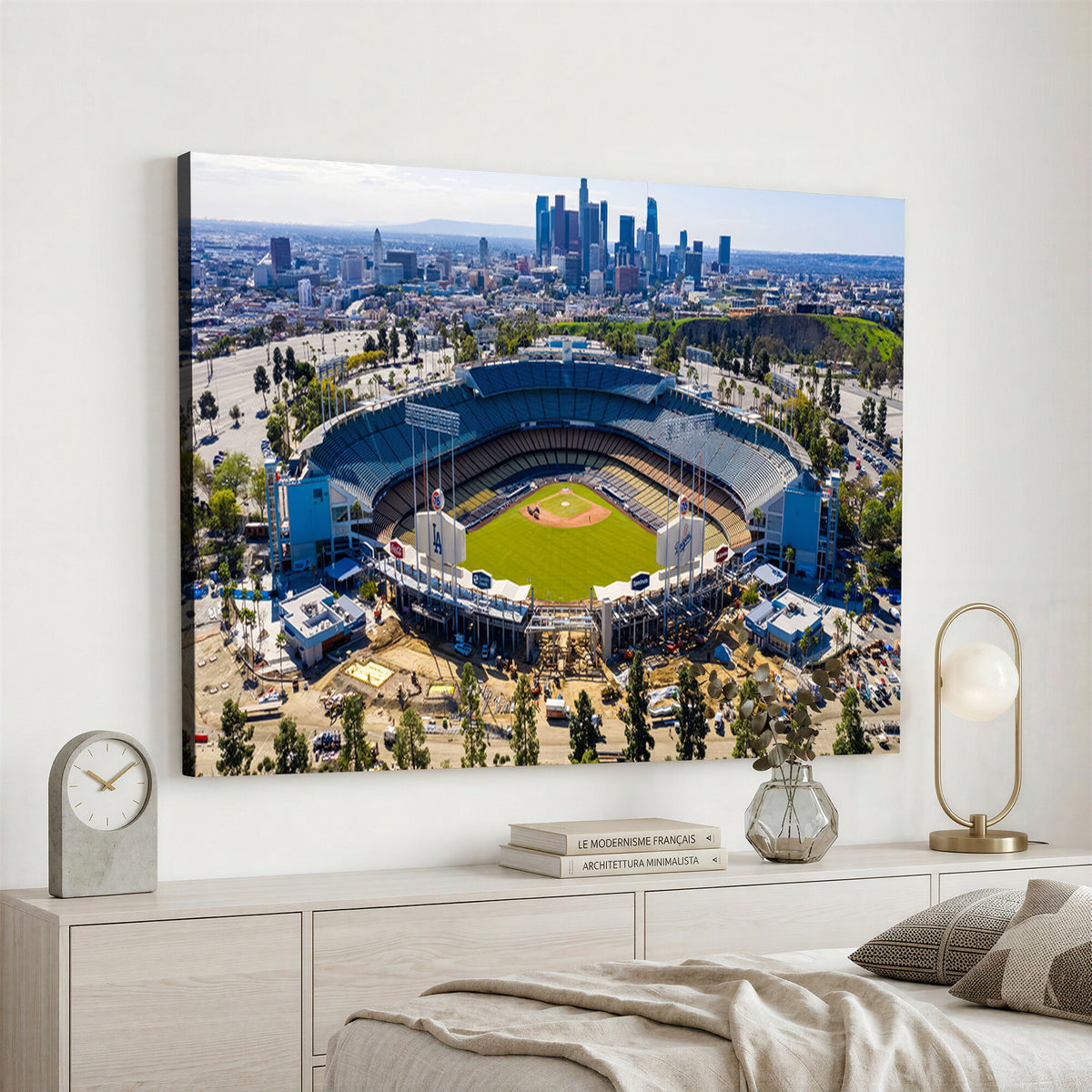 58596-MGV-CV-36X24 - Los Angeles Dodgers Dodger Stadium Wall Art Canvas Print, Extra Large Game Room Wall Decor