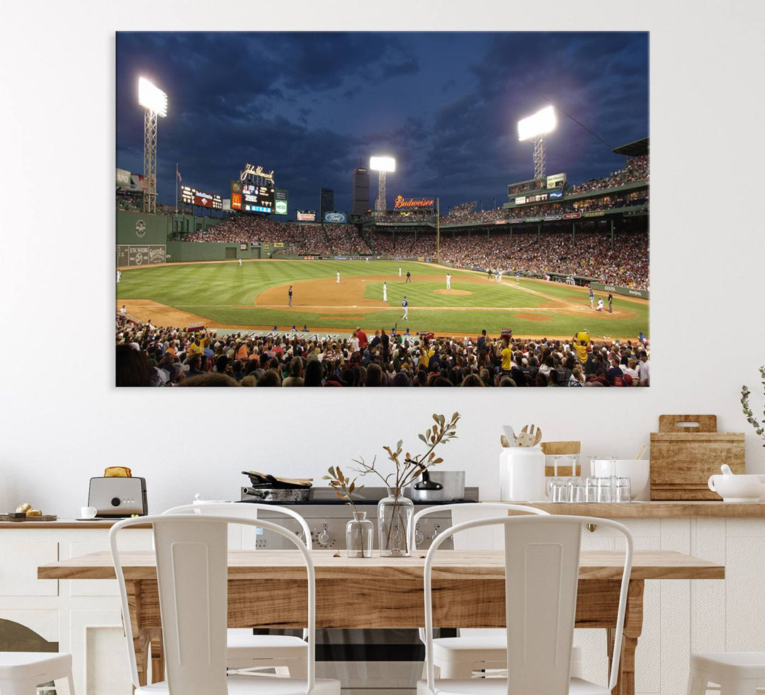 The Boston Red Sox Fenway Park Canvas: a cozy baseball scene, perfect wall art.