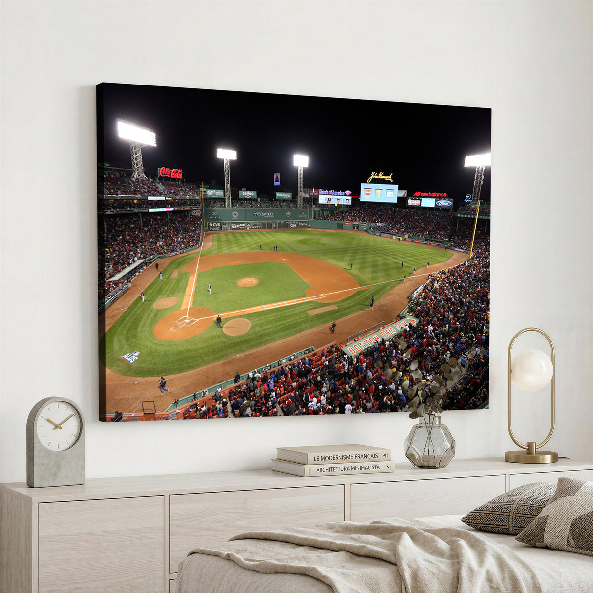 41158-MGV-CV-36X24 - Boston Red Sox Baseball Team Print, Massachusetts Fenway Park Stadium Wall Art