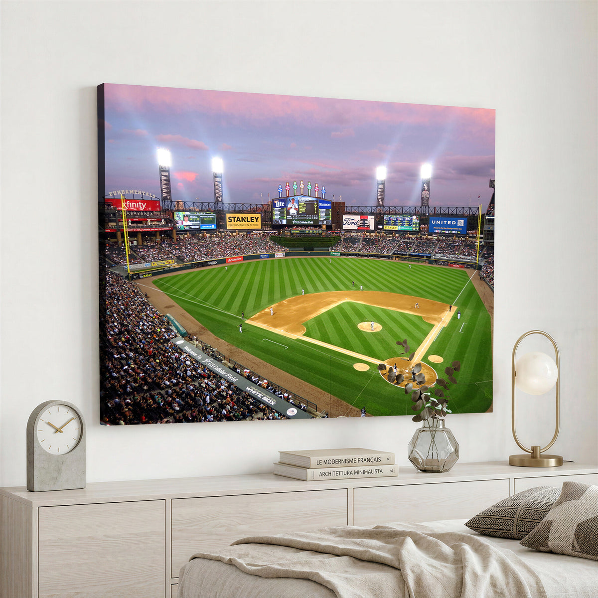 38470-MGV-CV-36X24 - Chicago White Sox Baseball Team Print Canvas, Guaranteed Rate Field Stadium Wall Art
