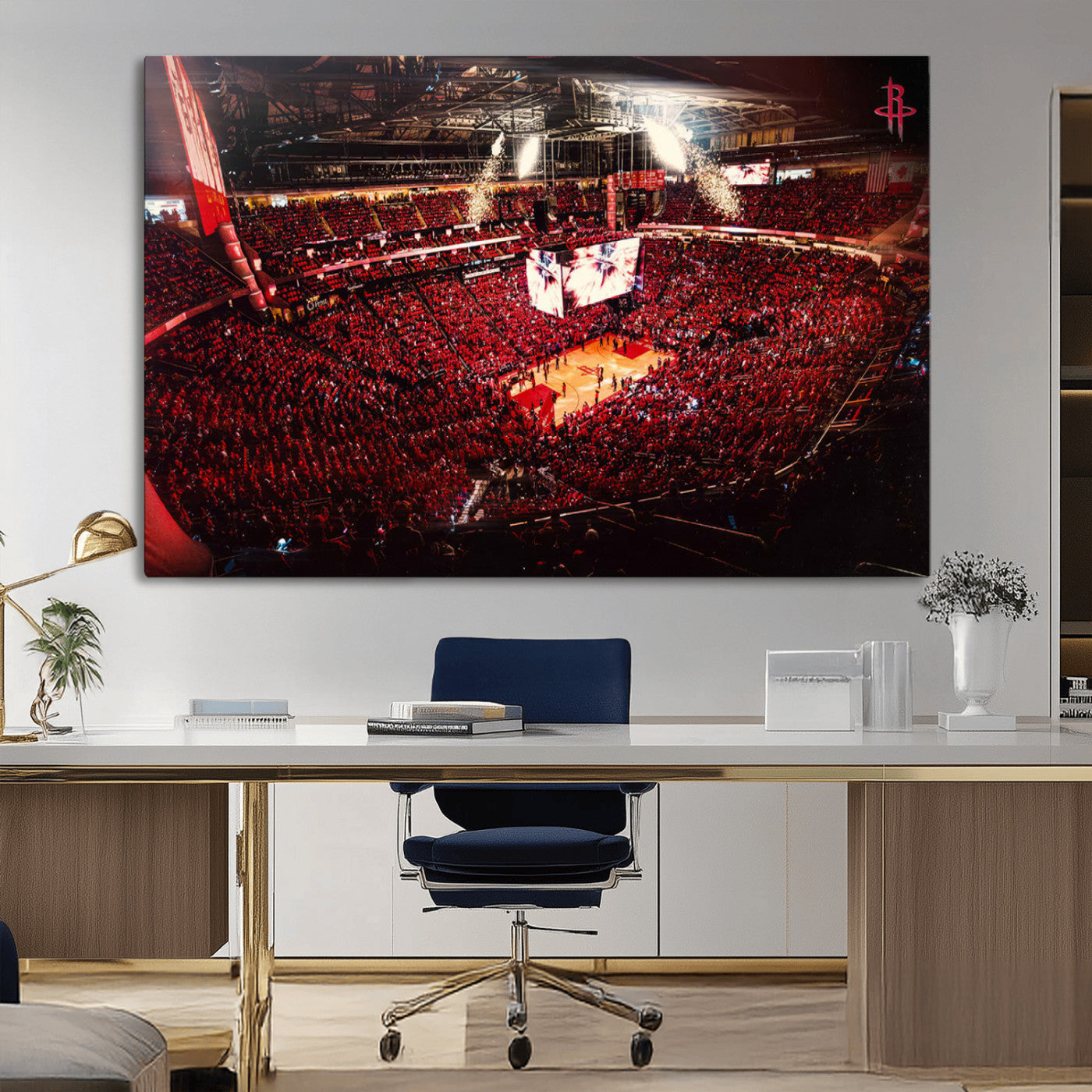 MGV-CV-36X24 - Houston Rockets Basketball Team Print Canvas- Houston Toyota Center Stadium Wall Art Canvas Print