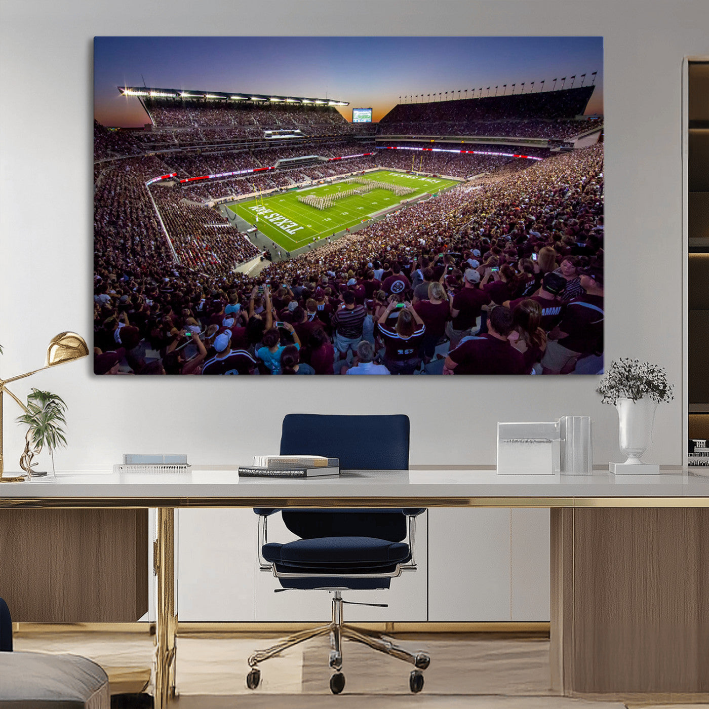 MGV-CV-36X24 - Texas A&M University Aggies Football Team Print - College Station Kyle Field Stadium Wall Art Canvas