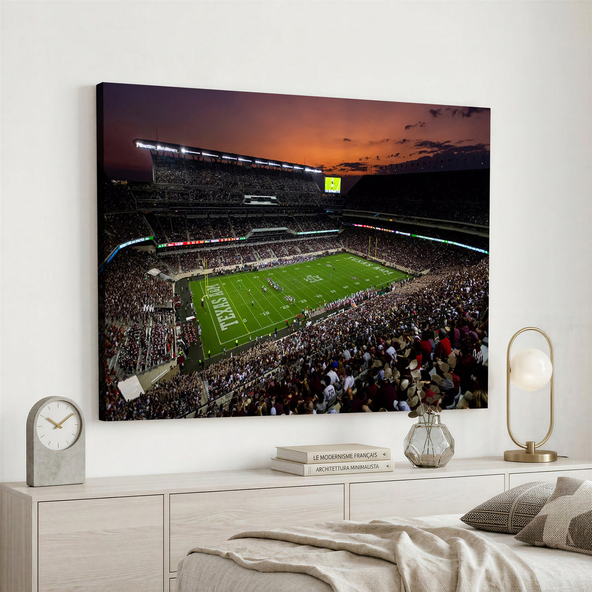 45603-MGV-CV-36X24 - Texas A&M University Aggies Football Team Print, College Station Kyle Field Stadium Wall Art