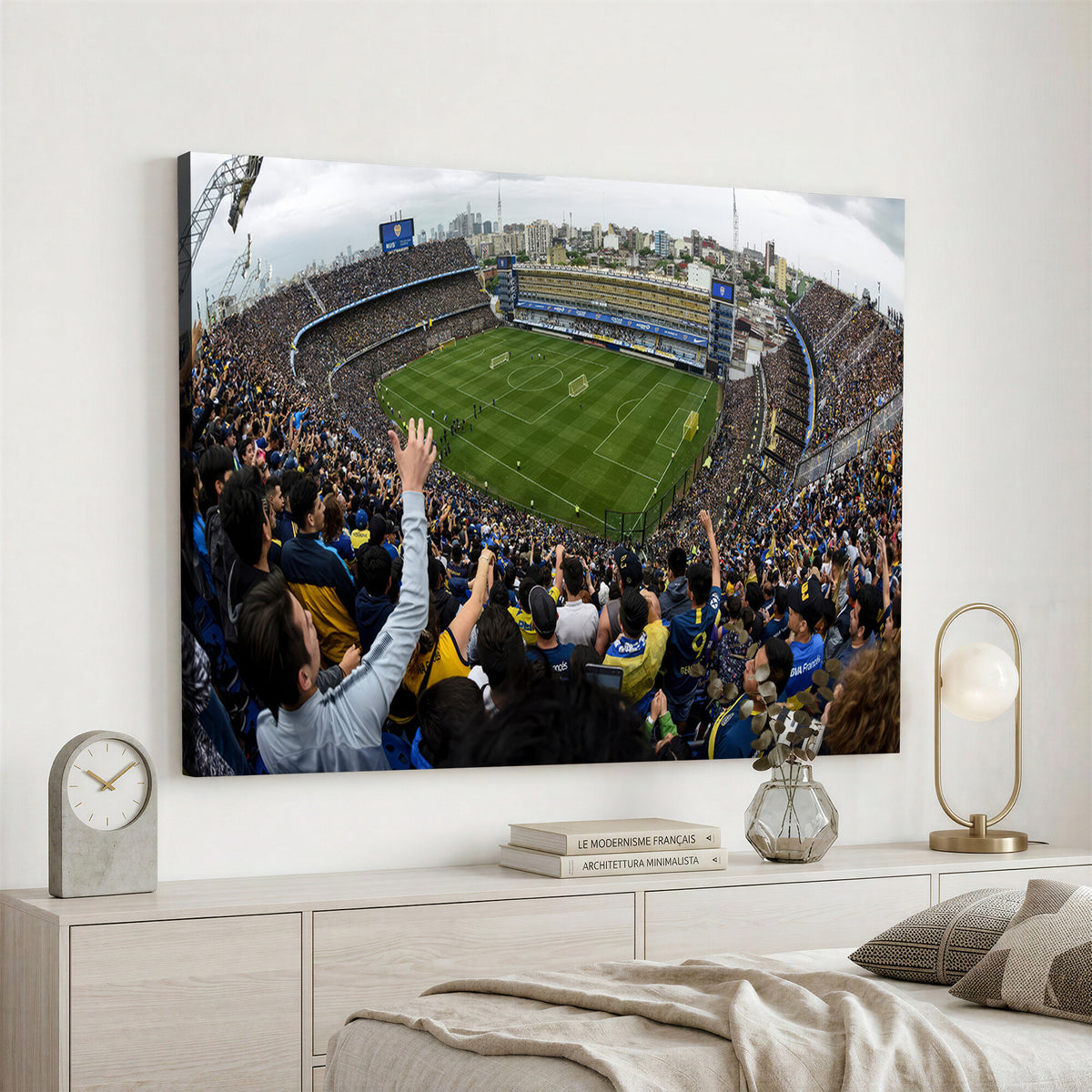 23173-MGV-CV-36X24 - Boca Juniors Soccer Team Print, Buenos Aires Bombonera, Framed and Ready to Hang