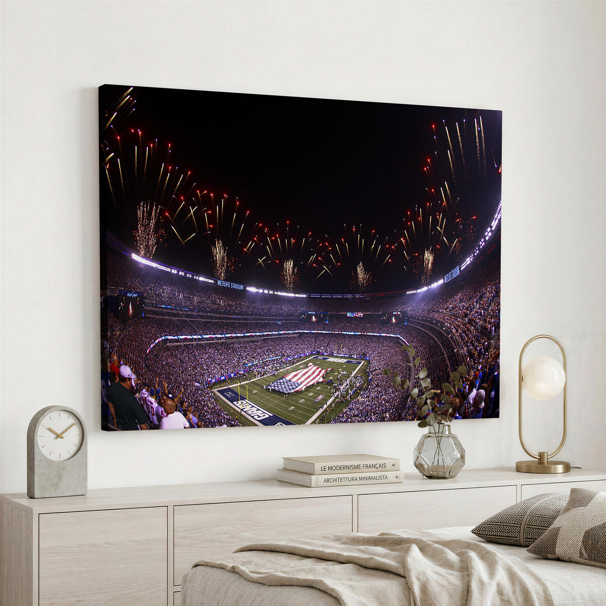 56360-MGV-CV-36X24 - New York Giants Football Team Print, East Rutherford MetLife Stadium Wall Art