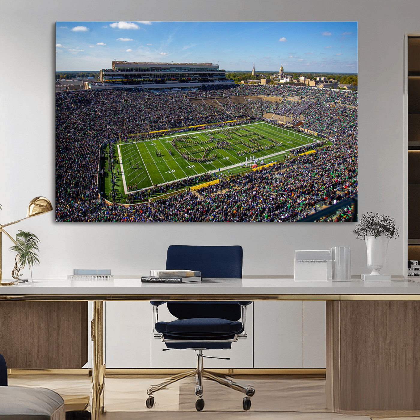 MGV-CV-36X24 - Notre Dame Fighting Irish Football Team Print - Notre Dame Stadium Wall Art Canvas Print