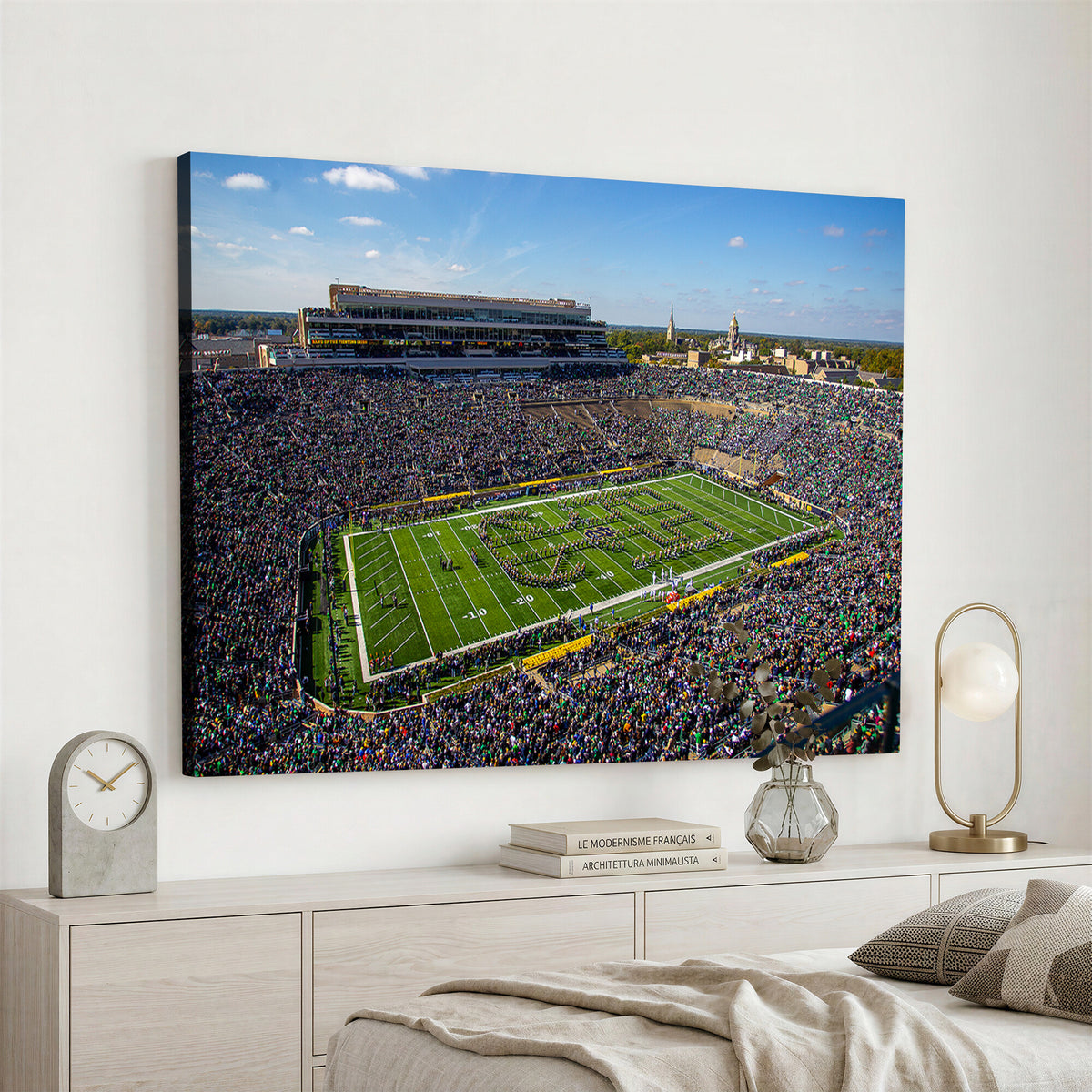 50114-MGV-CV-36X24 - Notre Dame Fighting Irish Football Team Print, Notre Dame Stadium Wall Art