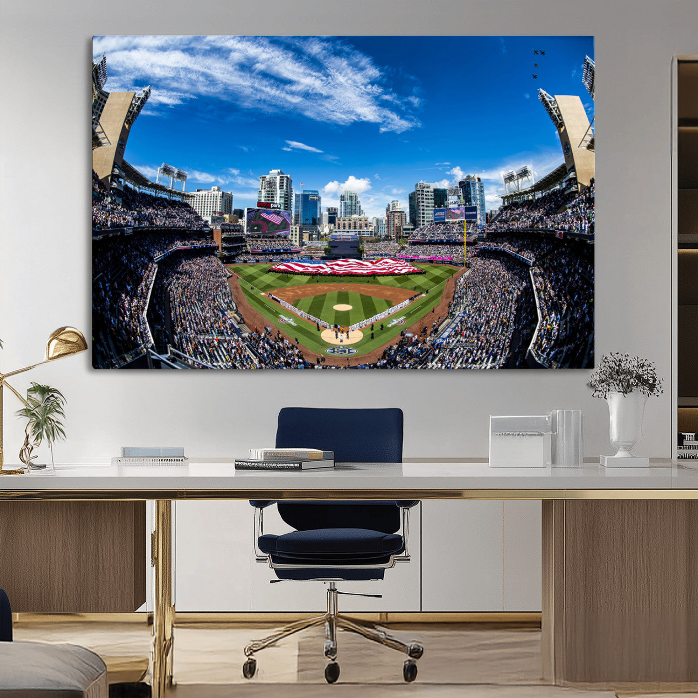 MGV-CV-36X24 - San Diego Padres Baseball Team Print - Petco Park Stadium Wall Art Canvas Print
