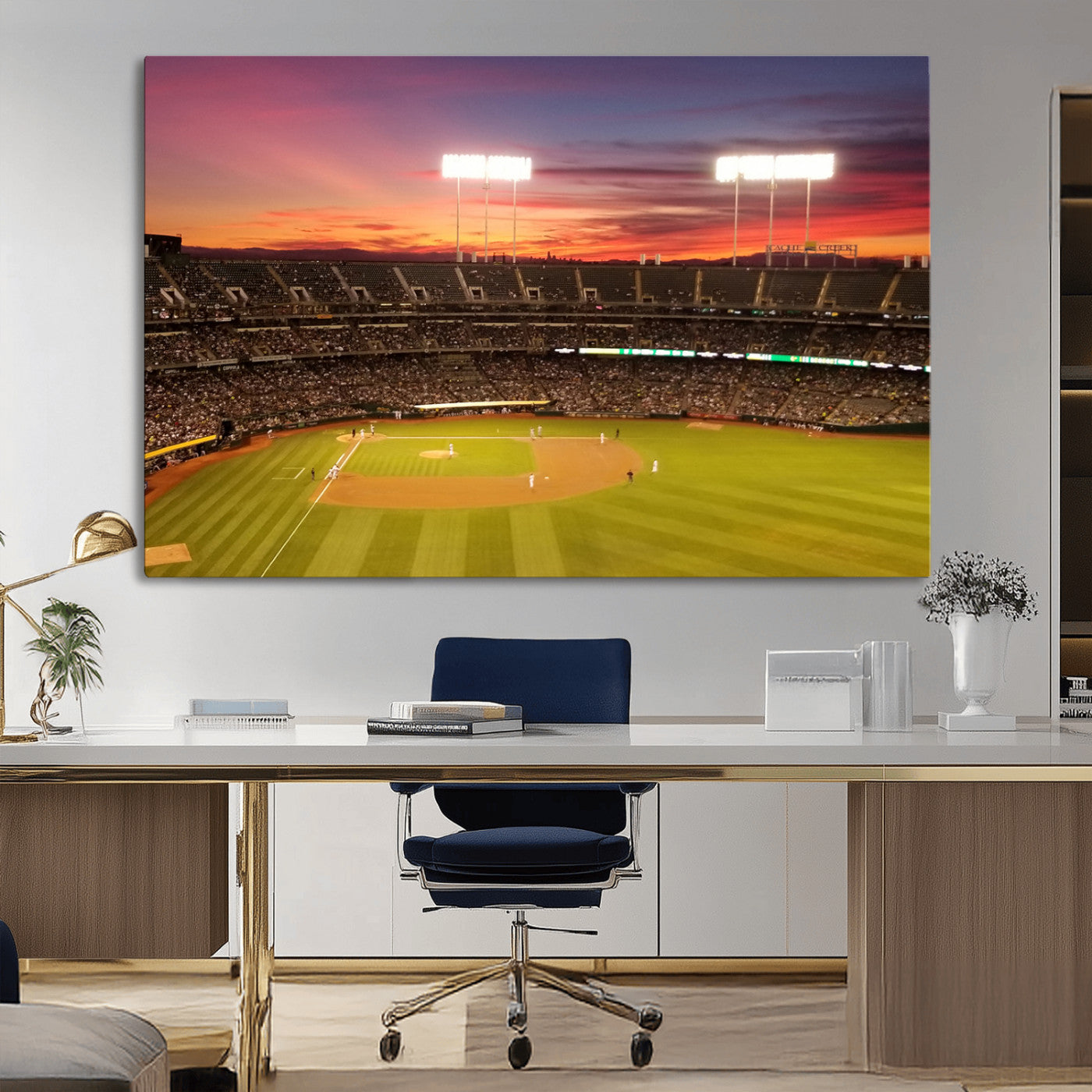 MGV-CV-36X24 - Oakland Athletics Baseball Team Print - Oakland Coliseum Stadium Wall Art Canvas Print