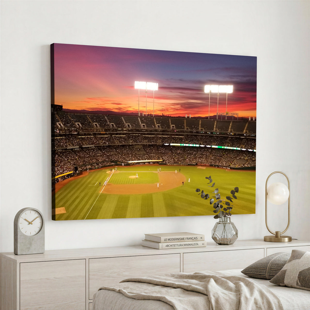 73718-MGV-CV-36X24 - Oakland Athletics Baseball Team Print, Oakland Coliseum