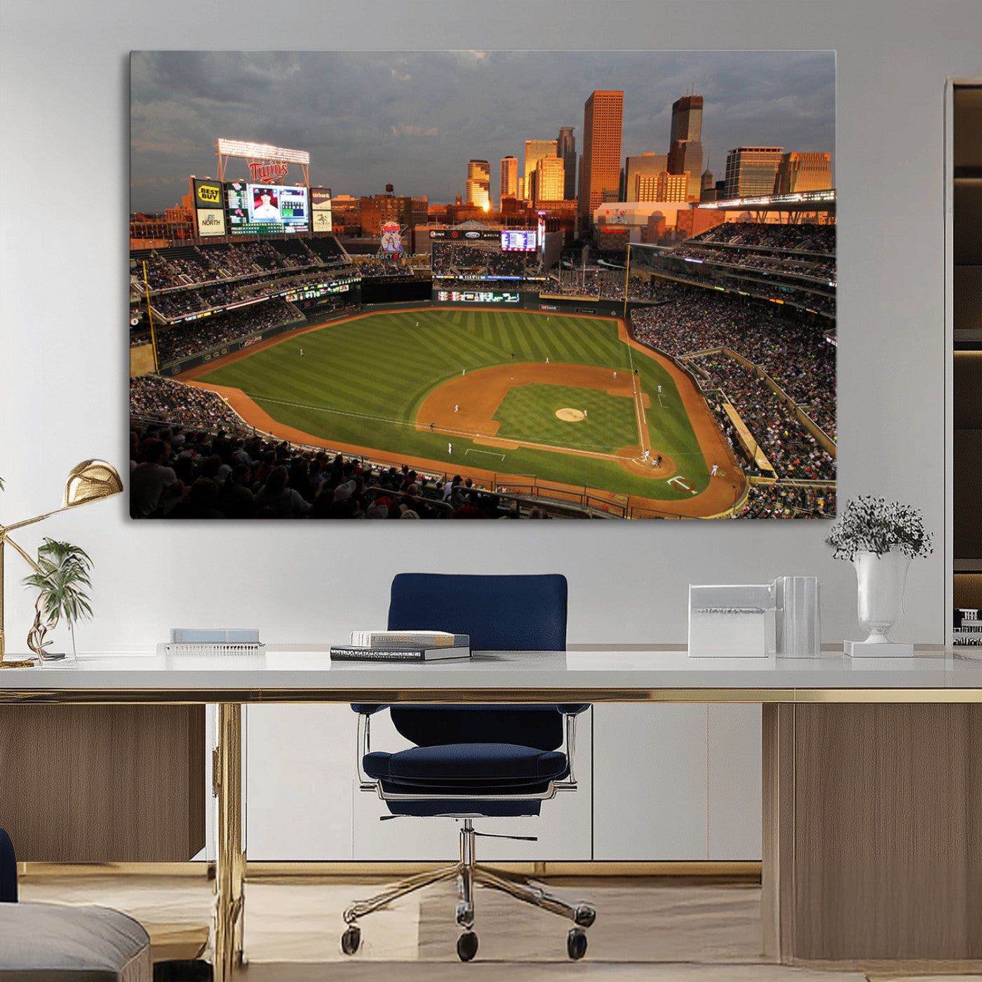 MGV-CV-36X24 - Minnesota Twins Baseball Team Print - Minneapolis Target Field Stadium Wall Art Canvas Print