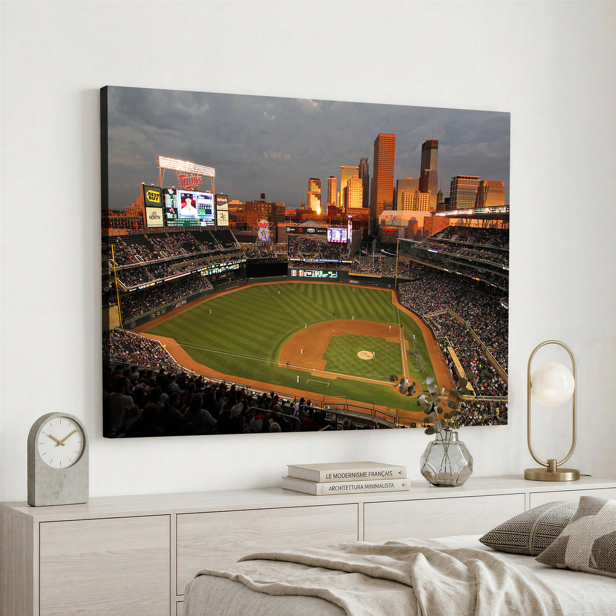99822-MGV-CV-36X24 - Minnesota Twins Baseball Team Print, Minneapolis Target Field Stadium Wall Art