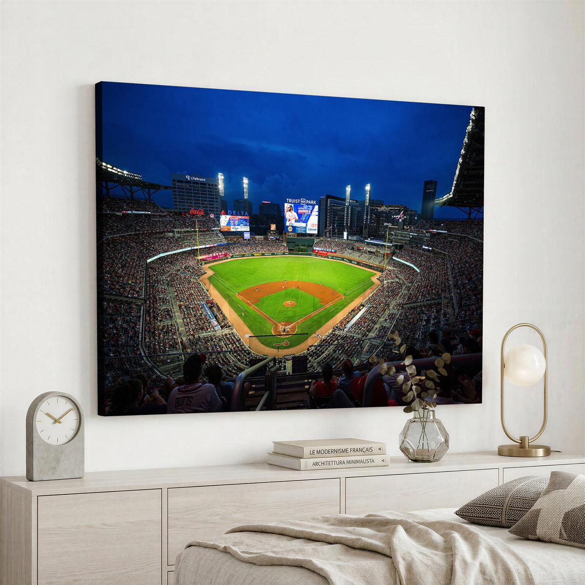 88590-MGV-CV-36X24 - Truist Park Night Game Canvas Art, Atlanta Braves Stadium