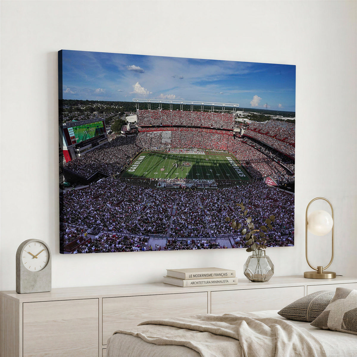 83382-MGV-CV-36X24 - South Carolina Gamecocks Football Team Print, Columbia Williams-Brice Stadium Wall Art