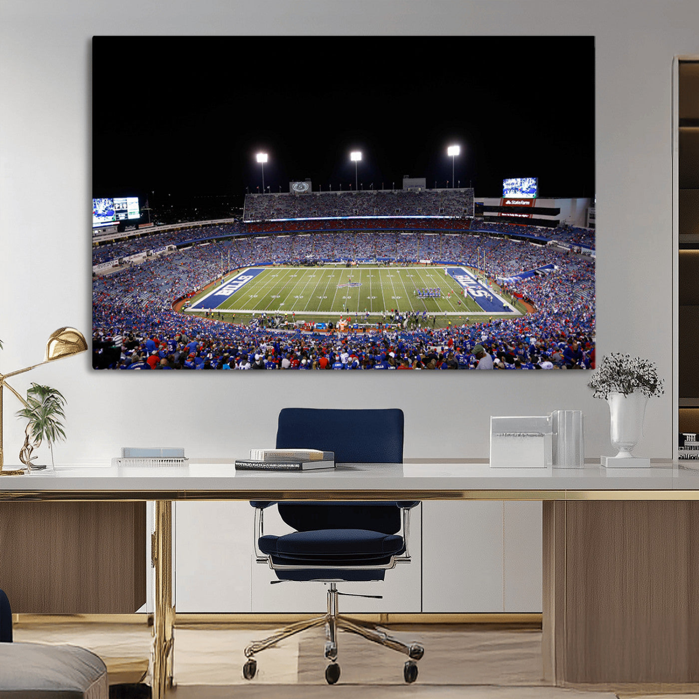 MGV-CV-36X24 - Buffalo Bills Wall Art - Buffalo Bills Stadium Canvas Print, Perfect Sports Decor for Living Rooms,