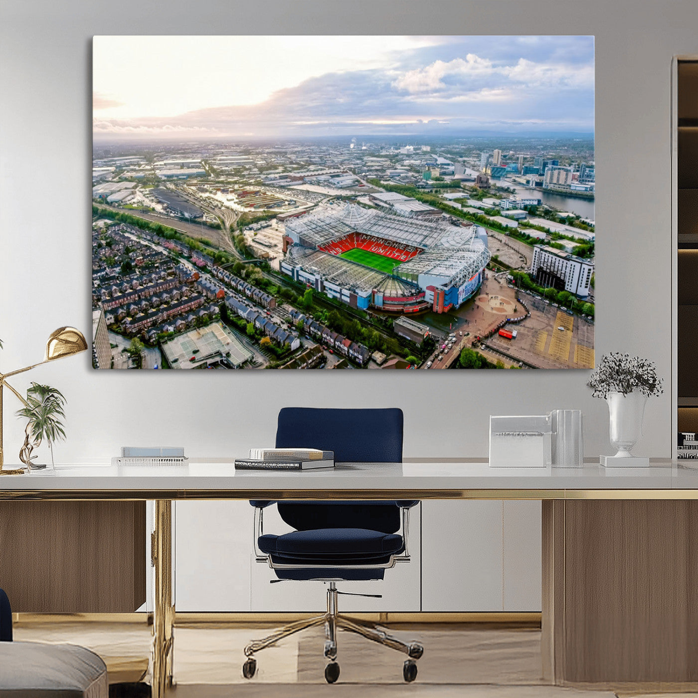 MGV-CV-36X24 - Old Trafford Manchester United Stadium Wall Art Canvas Print - Aerial View Stadium, Old Trafford