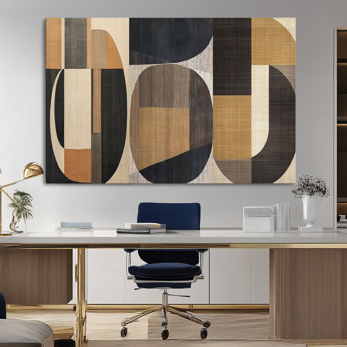 MGV-CV-36X24 - Modern Brown Wabi Sabi Abstract Wall Art Canvas Print Set, Minimalist Wall Art