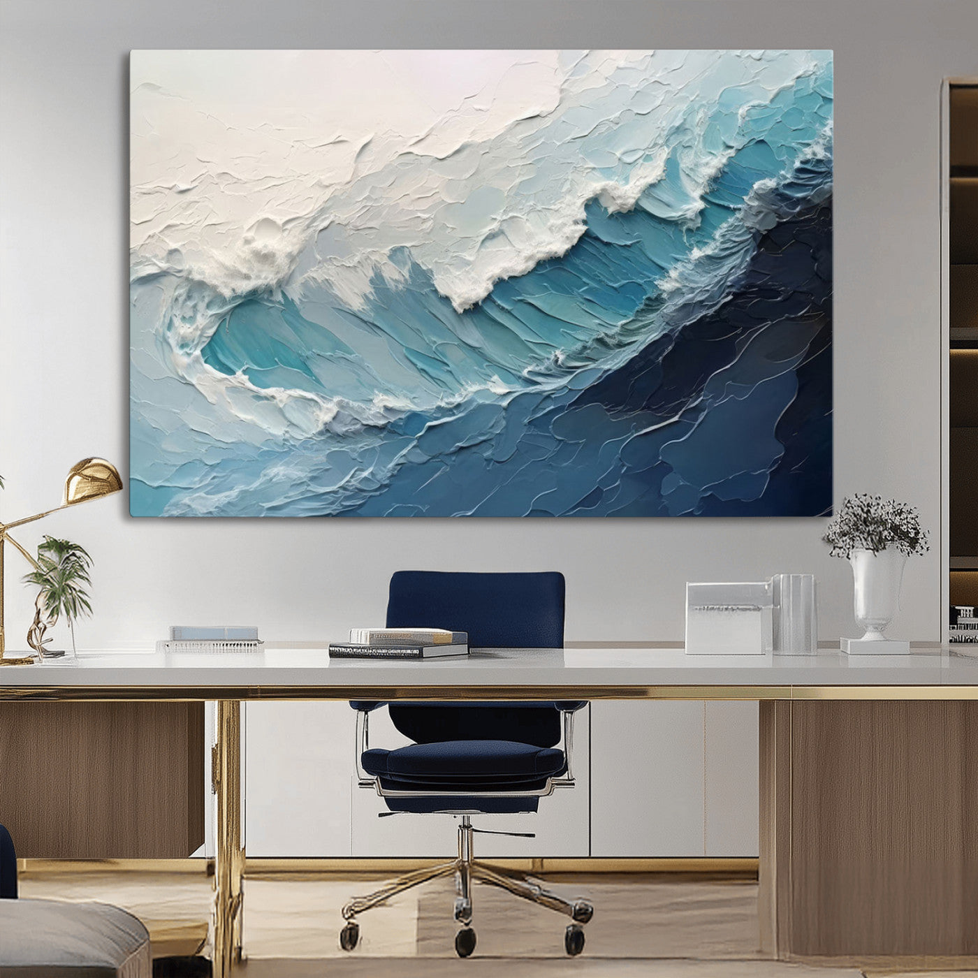 MGV-CV-36X24 - Ocean Wave Canvas Wall Art Print - Coastal Wall Decor for Living Room - Large Ocean Wave Wall Art