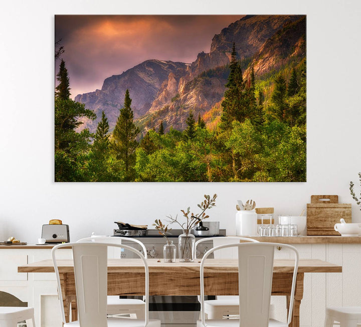 Colorado Rockies Mountains Wall Art Canvas Print | Ready to Hang Framed Mountain Landscape