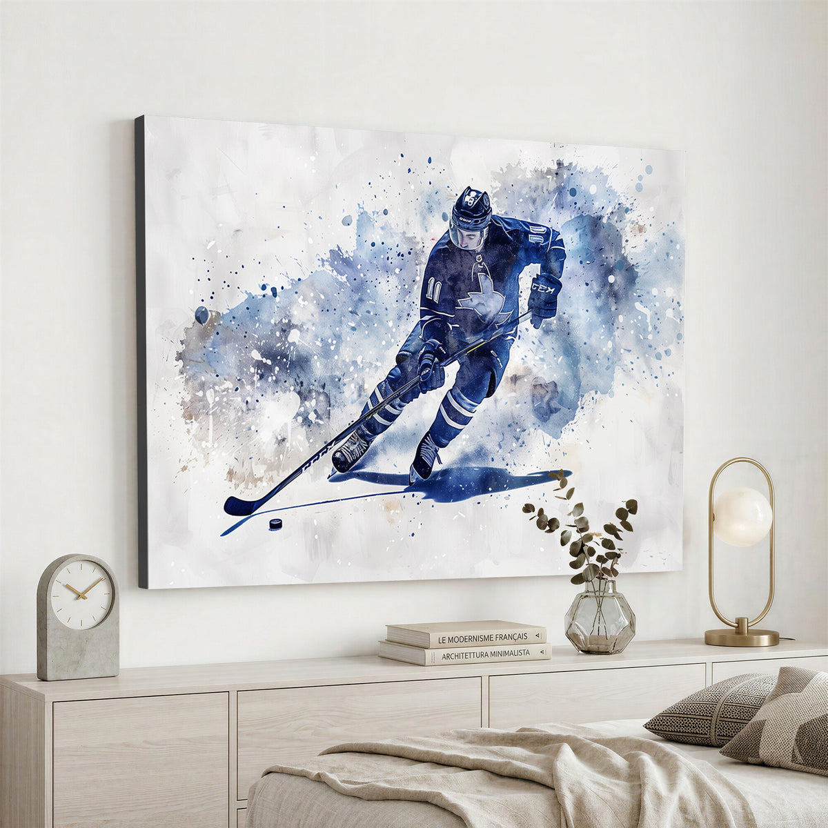 39795-MGV-CV-36X24 - Hockey Player Wall Art Canvas Print