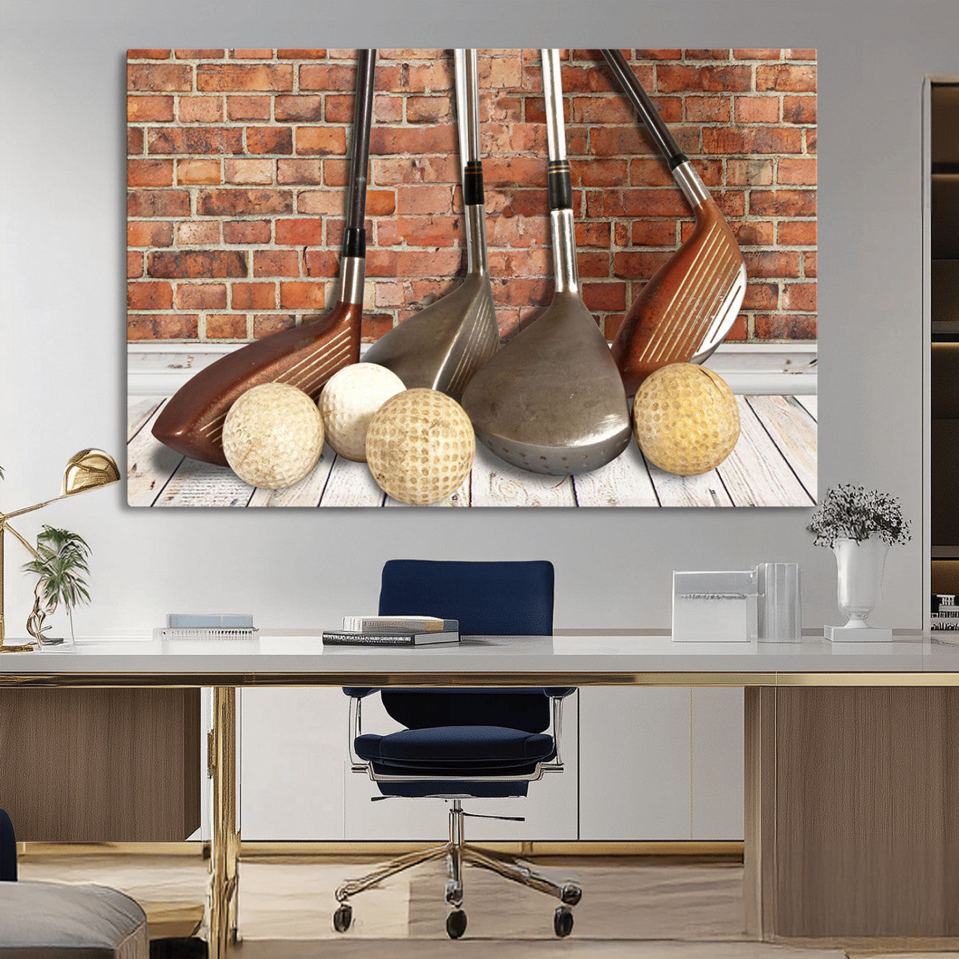 MGV-CV-36X24 - Vintage Golf Ball Wall Art Canvas Print | Golf Decor for Man Cave or Office | Ready to Hang and