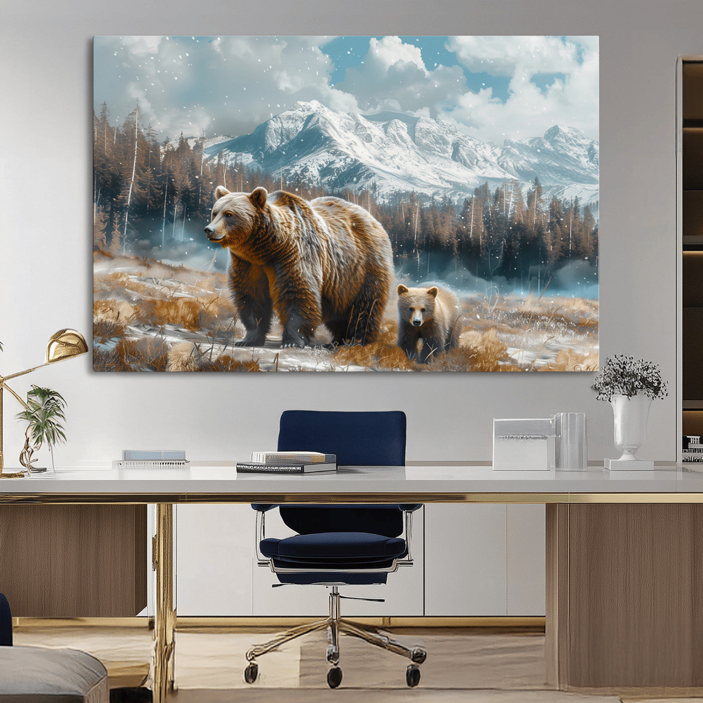 MGV-CV-36X24 - Bear and Baby Bear Wall Art Canvas Print